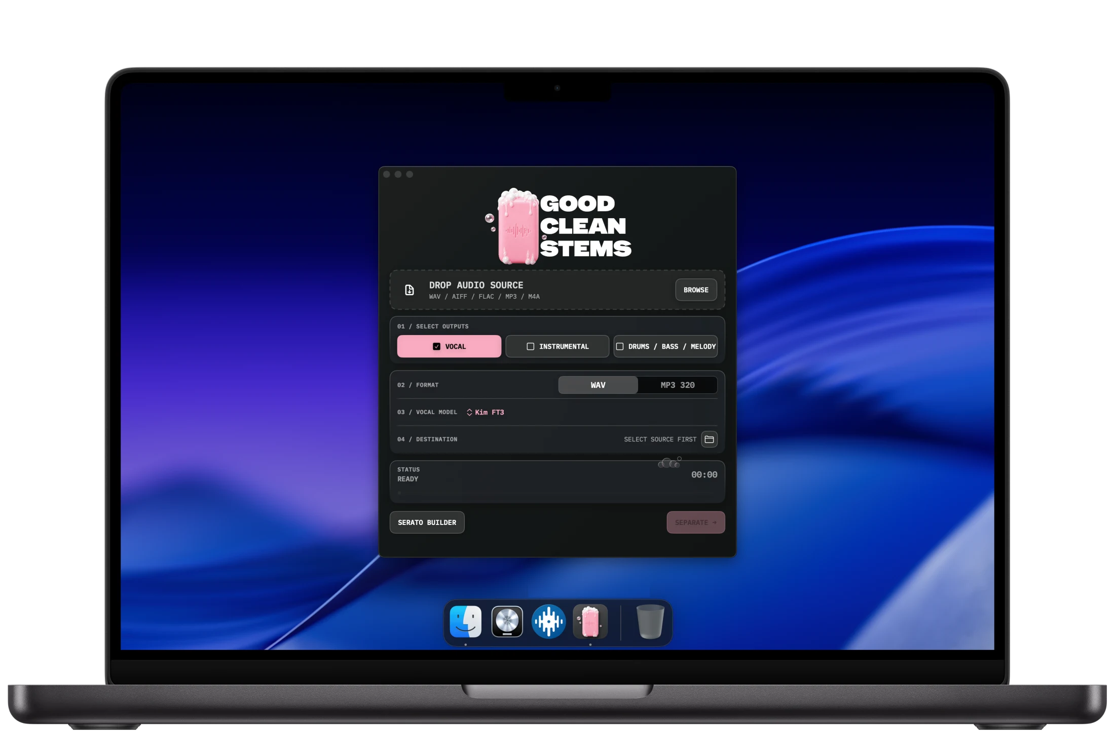 GOOD CLEAN STEMS free Mac stem splitter with vocal isolation settings