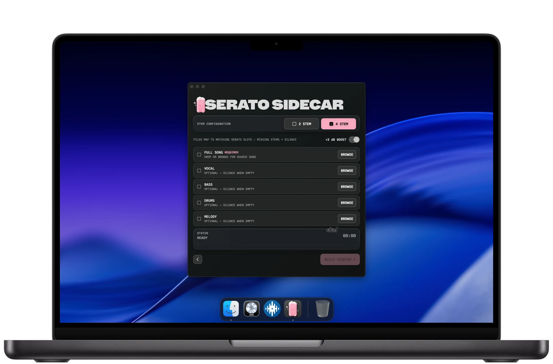 GOOD CLEAN STEMS custom four-stem Serato DJ sidecar builder on Mac